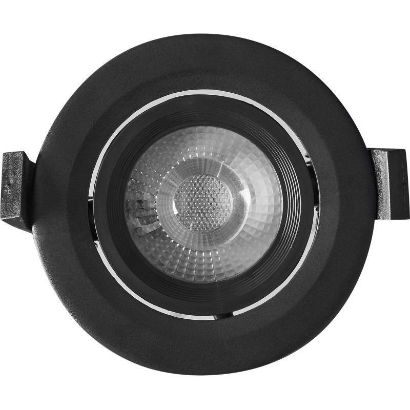 Светильник встраиваемый светодиодный круглый, 5 Вт, 4000 К, цвет черный