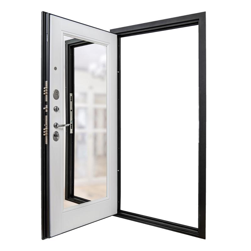 Дверь входная металлическая Порта Р-3 Graphite Pro/ Super White 880 мм левая