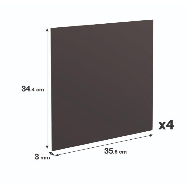 Задняя стенка Spaceo Kub 35.6x34.4 см МДФ цвет графит 4 шт