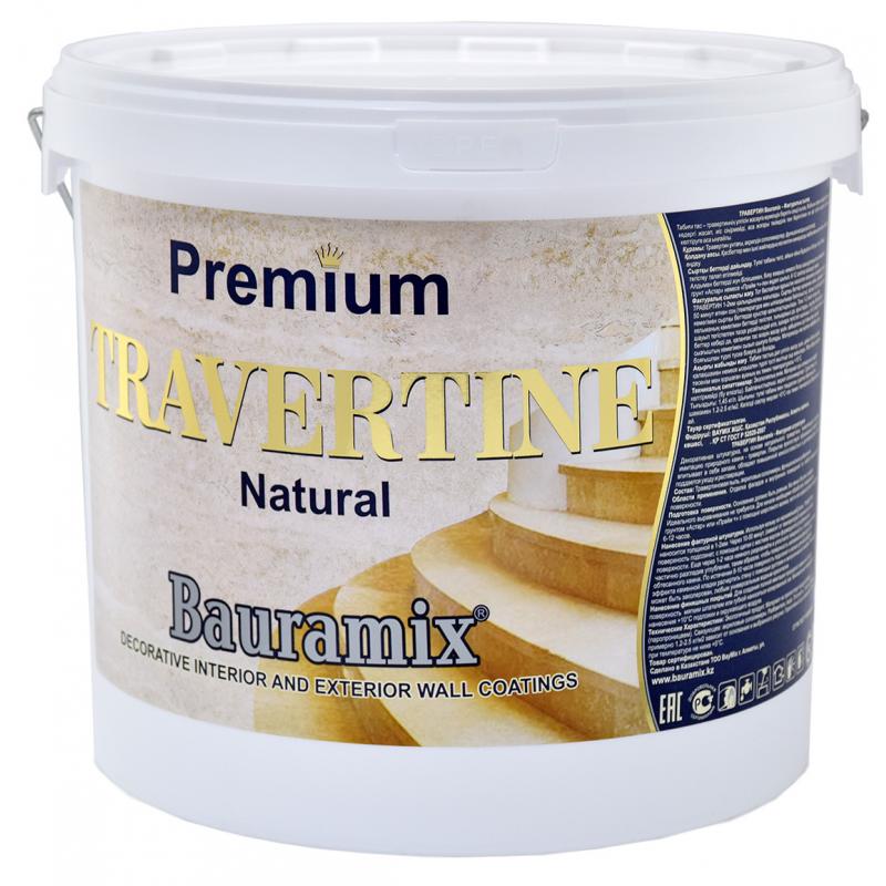Тегістегіш сәндік Травертин Premium 25 кг түсі қоңыр-сарғыш