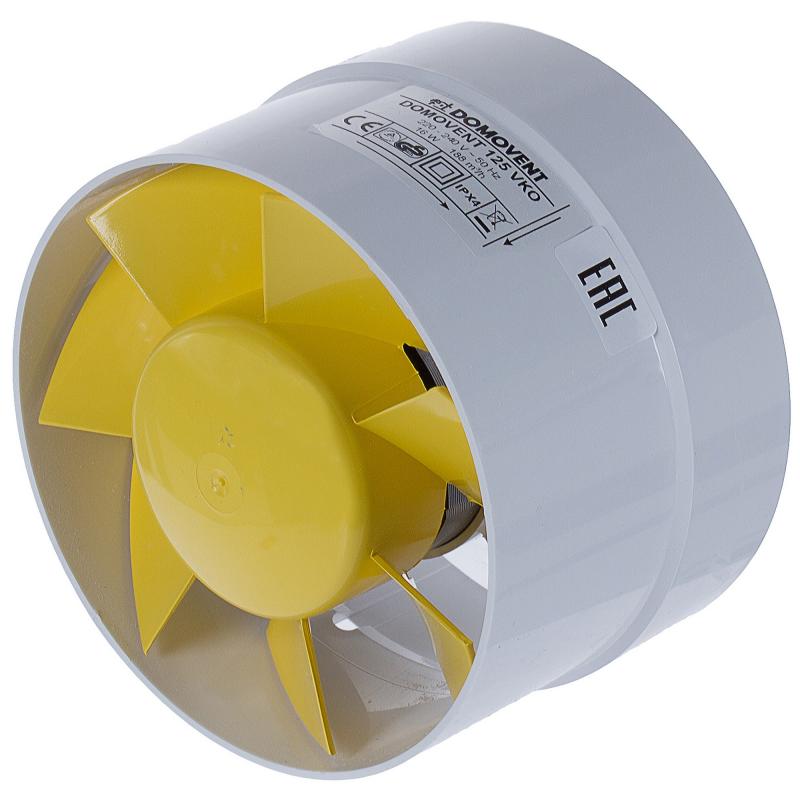 Вентилятор канальный осевой вытяжной Домовент D125 мм 38 дБ 185 м³/ч цвет белый