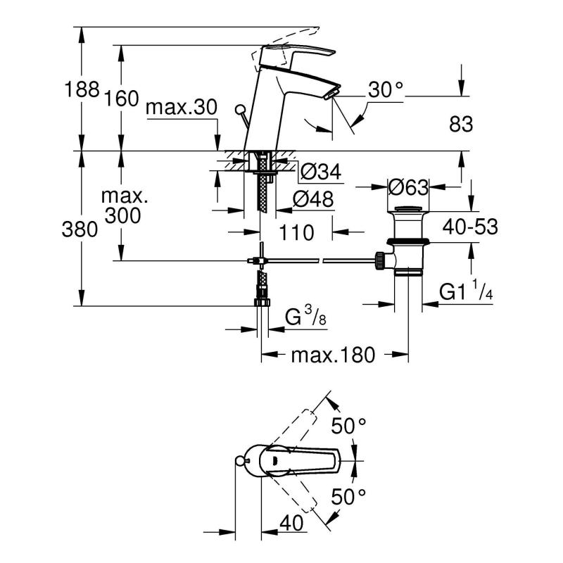 Смеситель для раковины Grohe Start New 23455000 однорычажный цвет хром