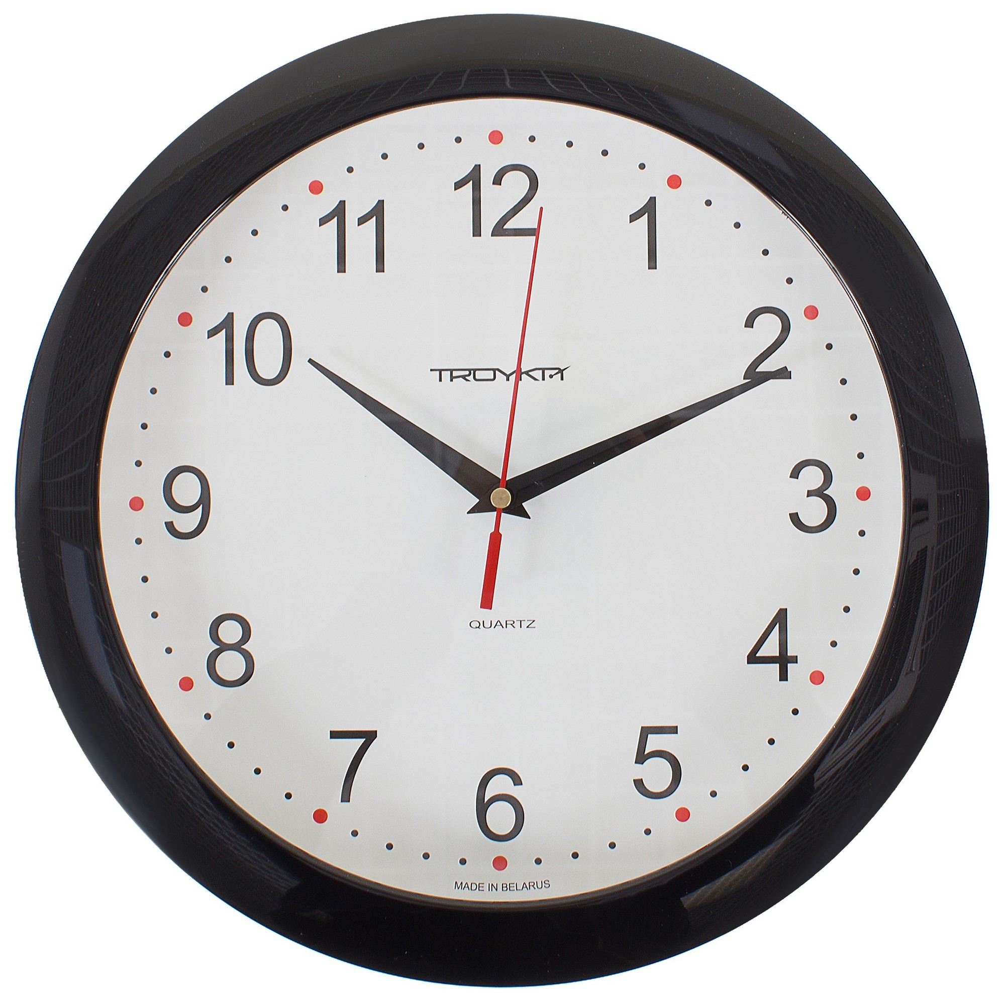 Часы настенные круглые цвет черный диаметр 29 см –   по .