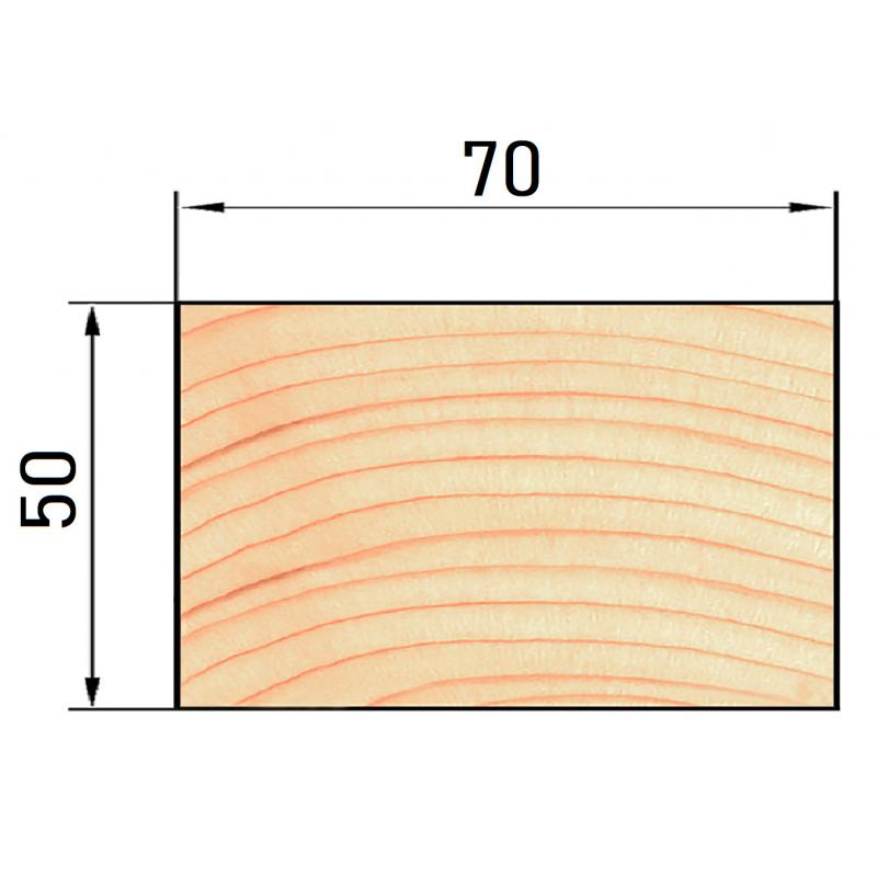 Брусок строганый 50х70х3000 мм хвоя сорт Оптима
