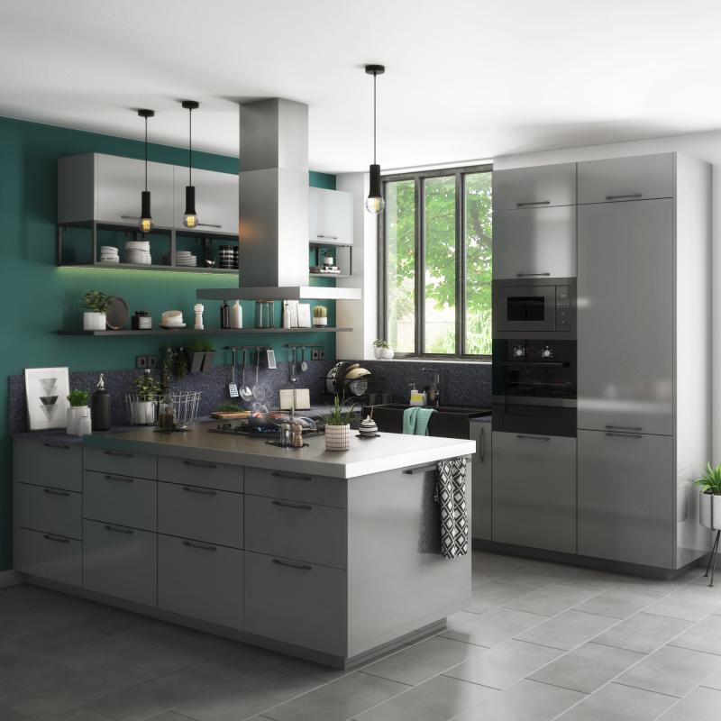 Фасад для кухонного шкафа Аша грей 44.7x76.5 см Delinia ID ЛДСП цвет светло-серый