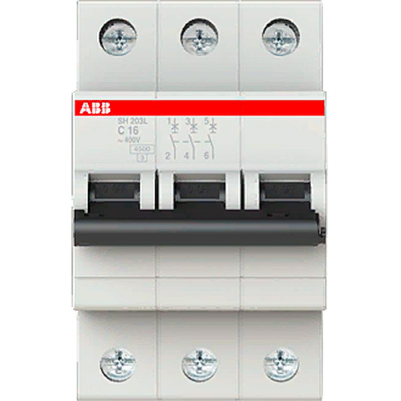 Автоматический выключатель ABB SH203L 3P C16 А 4.5 кА 2CDS243001R0164
