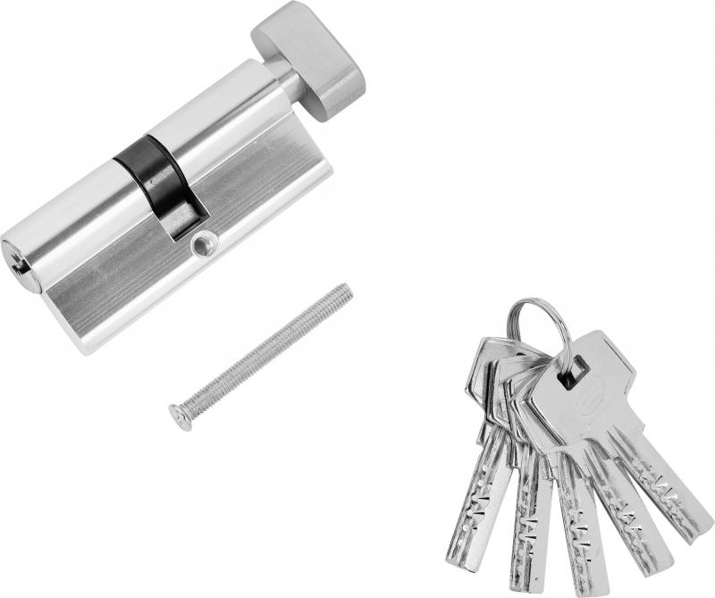 Цилиндр Standers ключ/вертушка 35х35 хром, TT-CAB820
