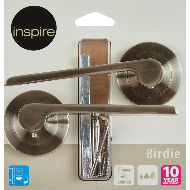 Дверные ручки Inspire Birdie без запирания, комплект, цвет никель