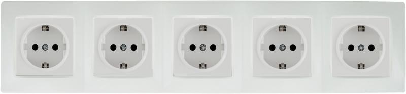 Рамка для розеток и выключателей Lexman Виктория сферическая 5 постов цвет белый