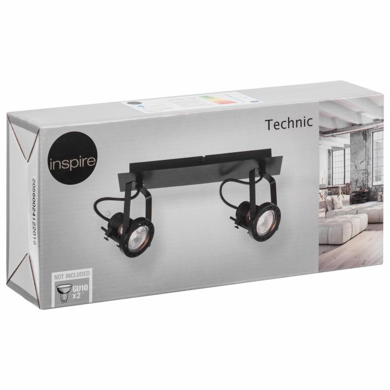 Спот бұрылмалы Inspire Technic 2 шам 4.1 м² түсі қара