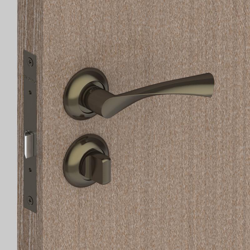 Комплект дверных ручек с запиранием SET45/Z PRIMA RM/HD AB-6 цвет бронза