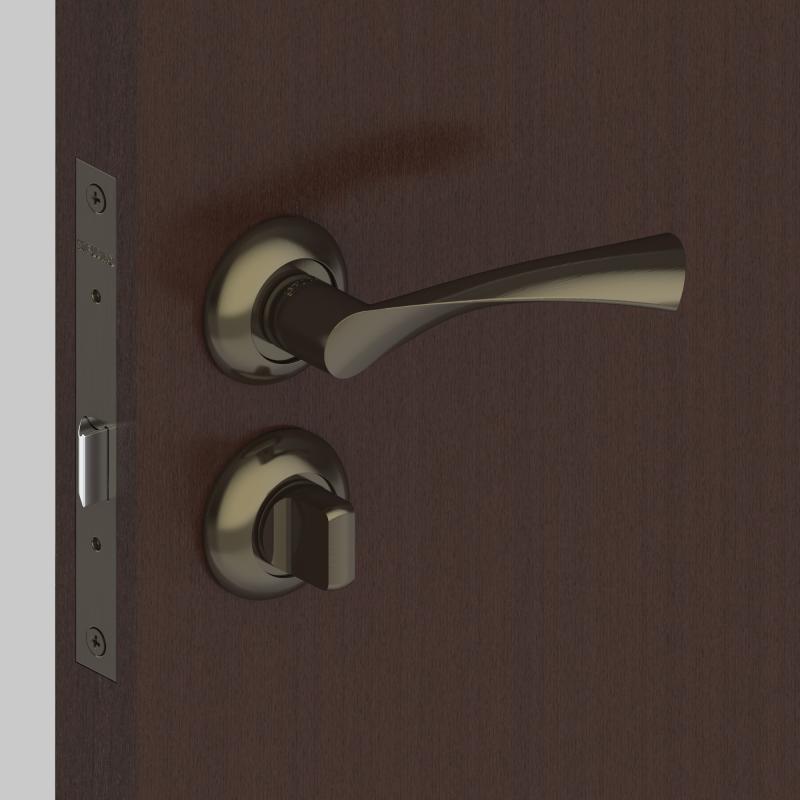 Комплект дверных ручек с запиранием SET45/Z PRIMA RM/HD AB-6 цвет бронза