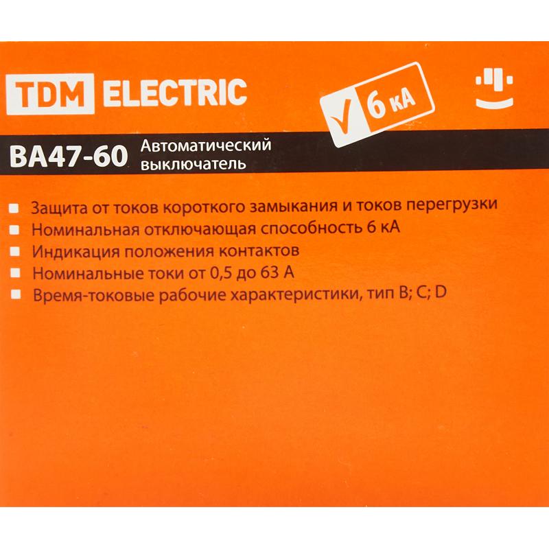 Автоматты ажыратқыш TDM Electric ВА47-60 3P C25 А 6 кА SQ0223-0111