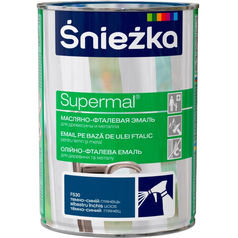Эмаль Sniezka Supermal глянцевая цвет темно-синий 0.8 л