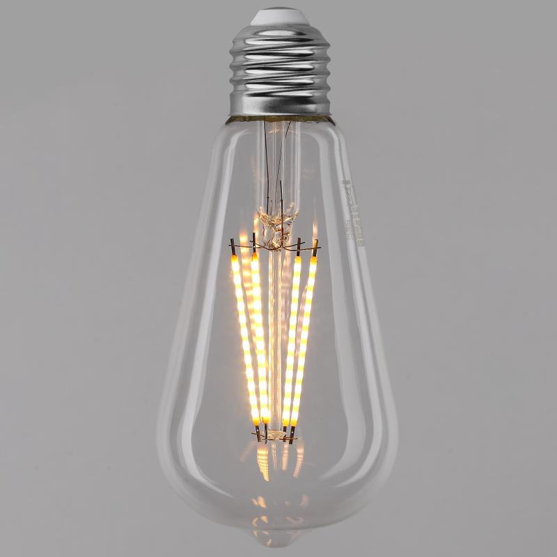 Лампа светодиодная Lexman E27 220-240 В 4 Вт эдисон прозрачная 470 лм теплый белый свет