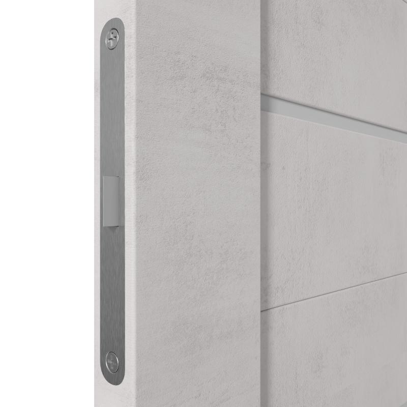 Дверь межкомнатная Альфа 5 остекленная ПВХ ламинация цвет лофт крем 60x200 см (с замком и петлями)