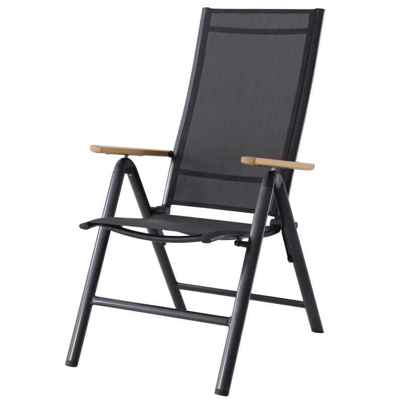 Кресло бақшалық жиылмалы Naterial Oris 67x110x67 см алюминий/текстилен күрең сұр