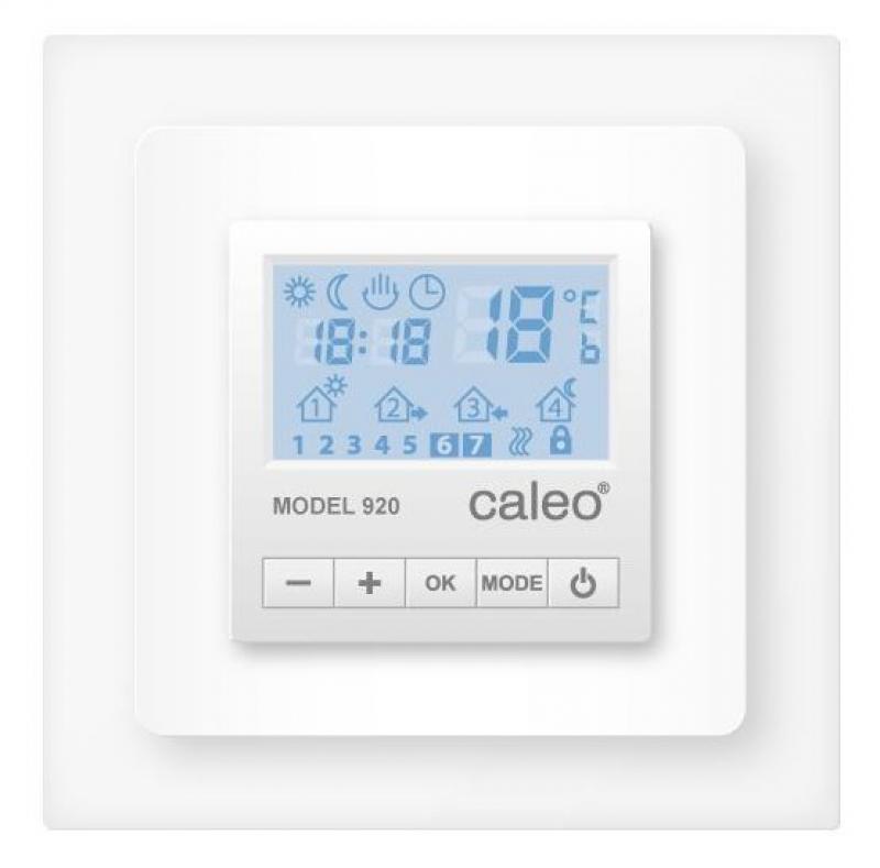 Терморегулятор для теплого пола Caleo 920 электронный программируемый цвет белый
