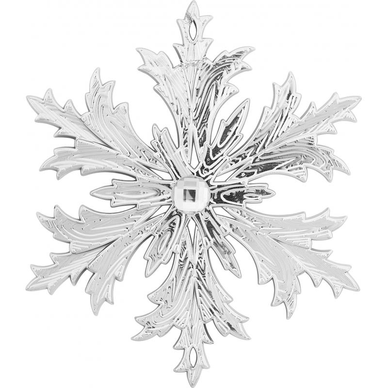 Украшение ёлочное «Снежинка Кристалл», с камнем, 11 см, цвет серебристый
