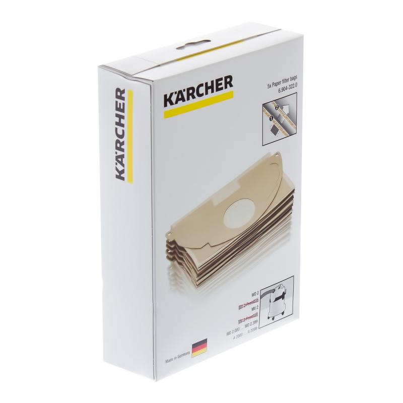 Мешки бумажные для пылесоса Karcher А2004 19 л, 5 шт.