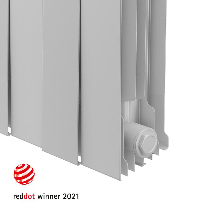 Радиатор Royal Thermo Pianoforte 500/100 биметалл 8 секций боковое подключение цвет белый