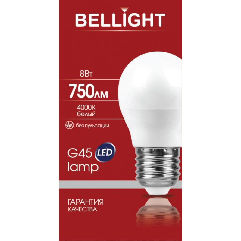 Шам жарықдиодты Bellight  E27 175-250 В 8 Вт шар 750 лм  жарықтың бейтарап ақ жарығы