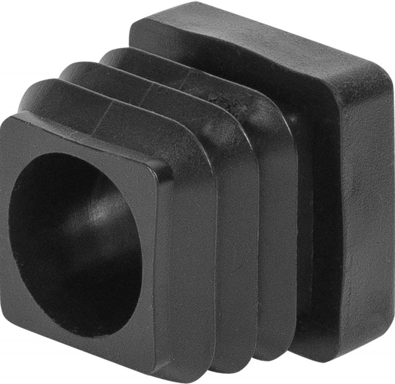 Заглушка для трубы 20x20 мм ПВХ цвет черный с отверстием М8