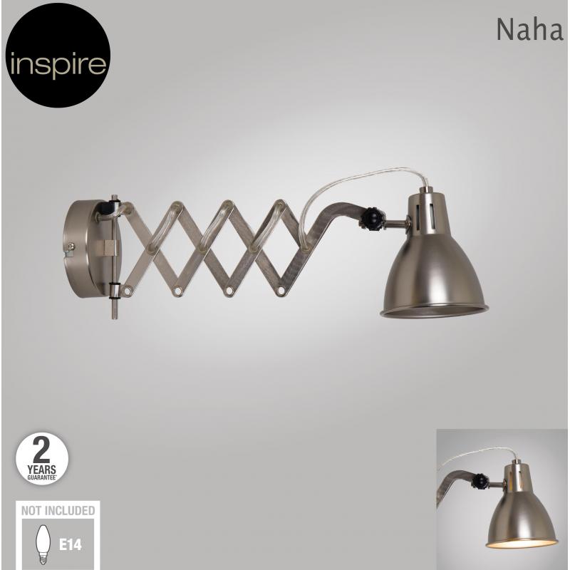 Настенный светильник Inspire Naha E14 цвет никель