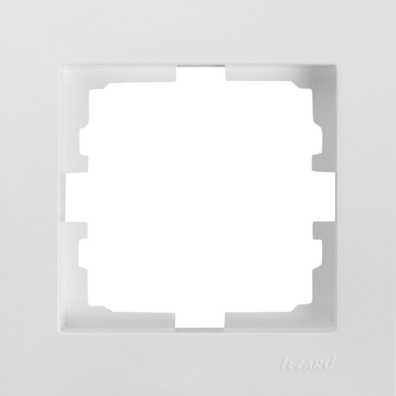 Рамка для розеток и выключателей Lezard Vesna 1 пост горизонтальная цвет белый