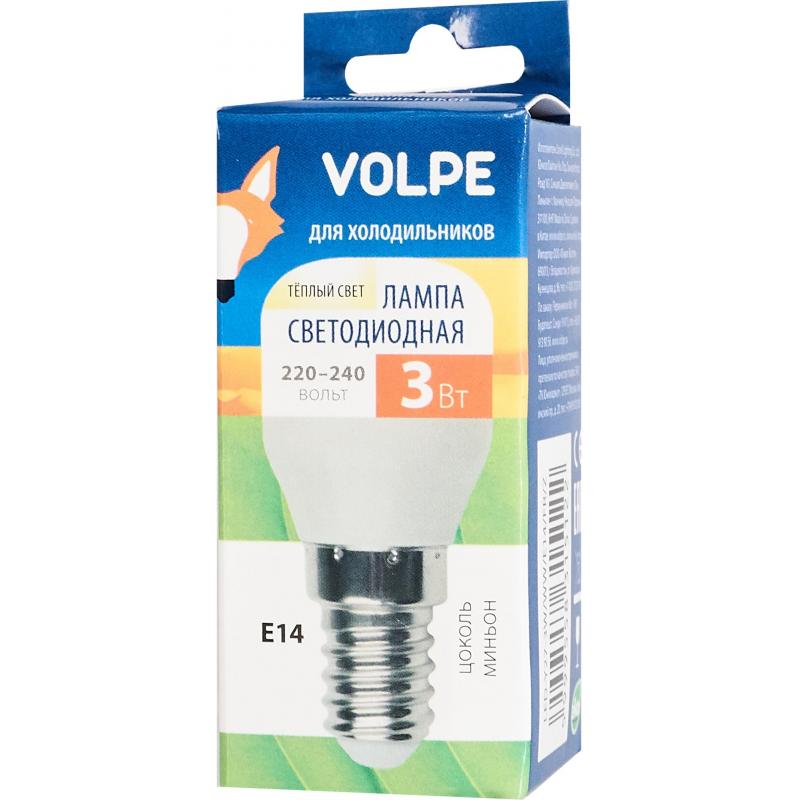 Лампа светодиодная Volpe для холодильника E14 220-240 В 3 Вт 250 Лм, тёплый белый свет