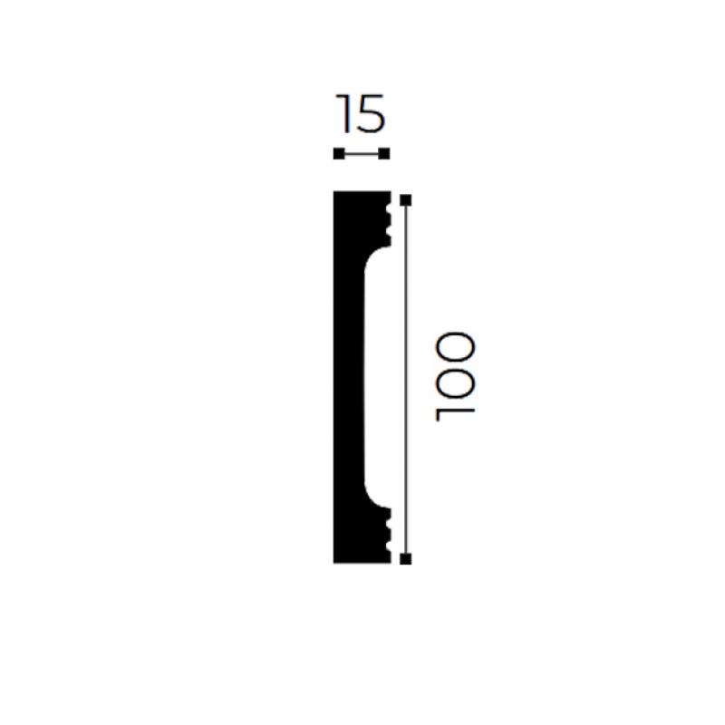 Еден ернеулік шаршы полистирол  0.1x2 м түсі ақ