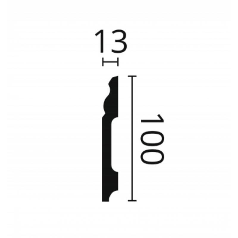 Еден ернеулік фигуралық полистирол 10 см x 2 м түсі ақ