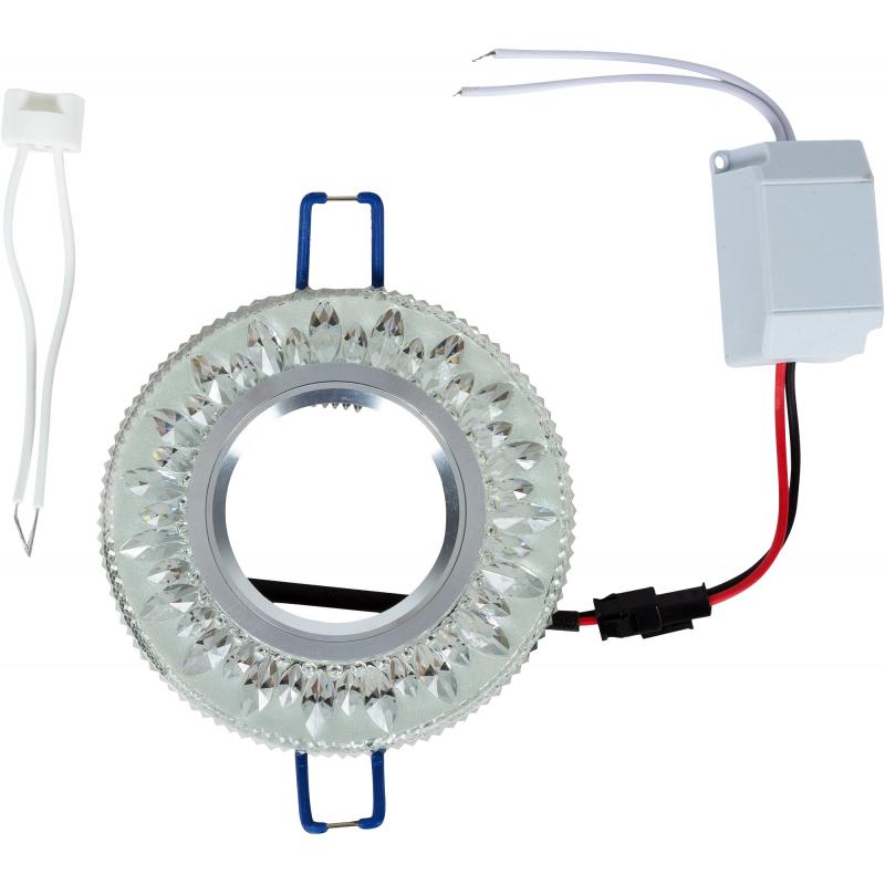 Спот точечный встраиваемый Emilia с LED-подсветкой под отверстие 60 мм, 4 м², цвет прозрачный