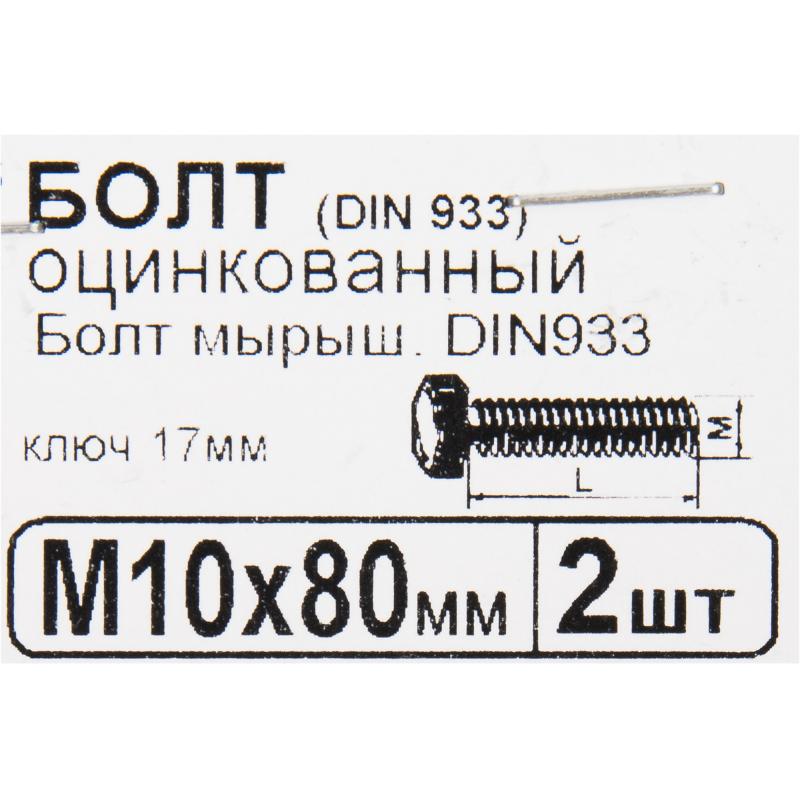 Болт M10x80 мм, 2 шт.