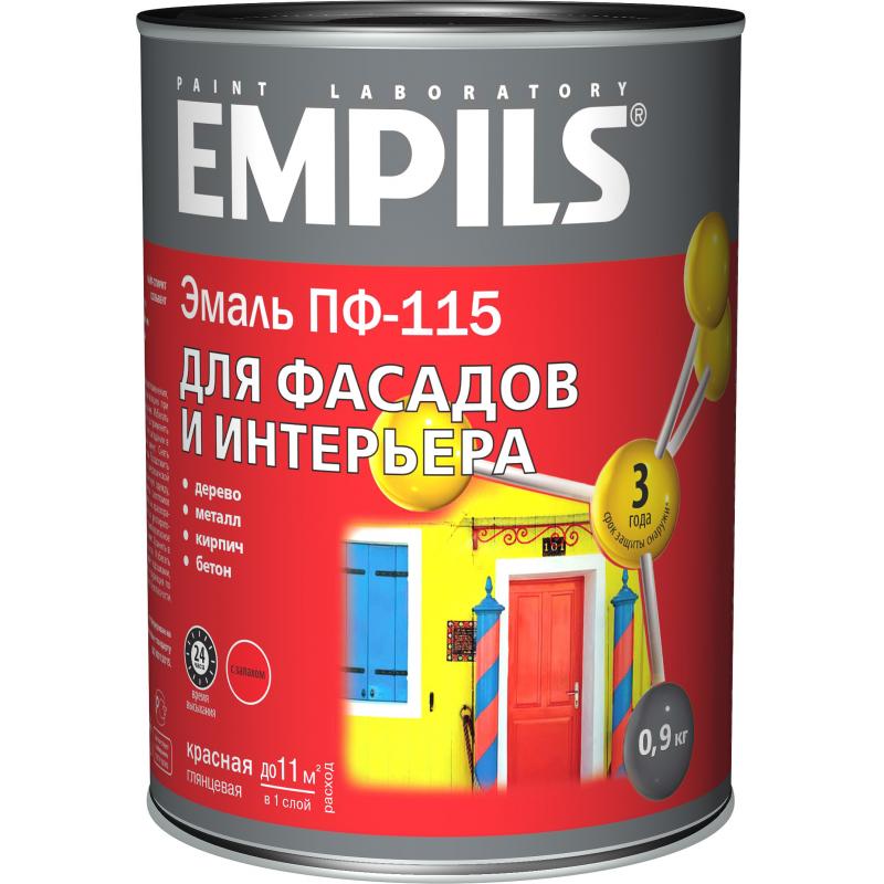 Эмаль ПФ-115 Empils PL глянцевая цвет красный 0.9 кг