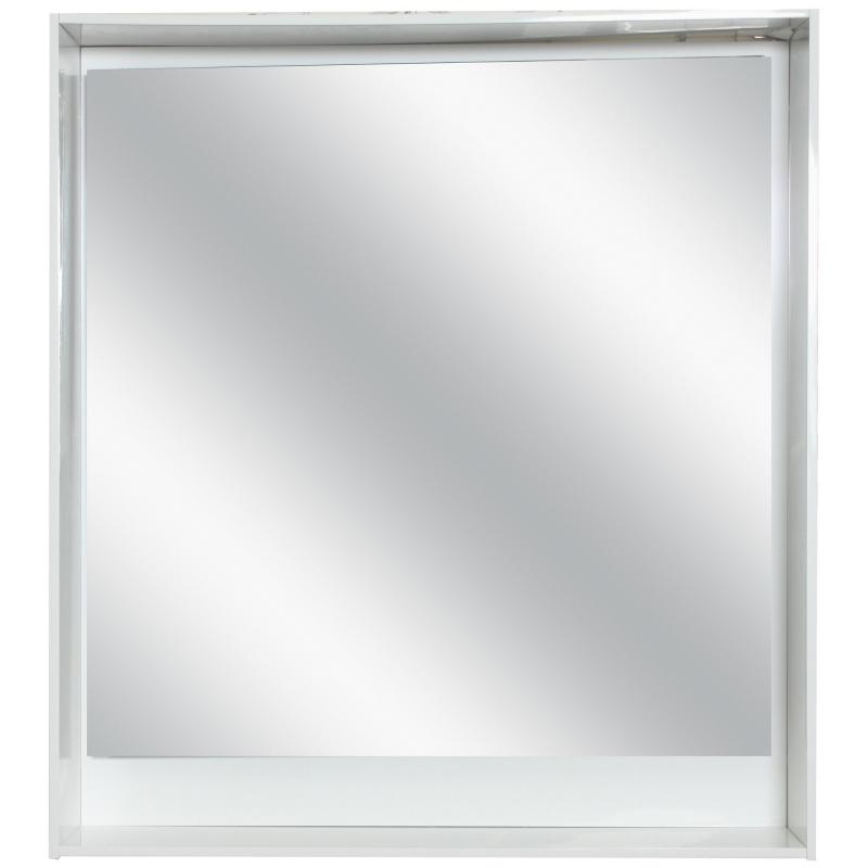 Зеркало с подсветкой «Мокка» 80 см цвет белый глянец