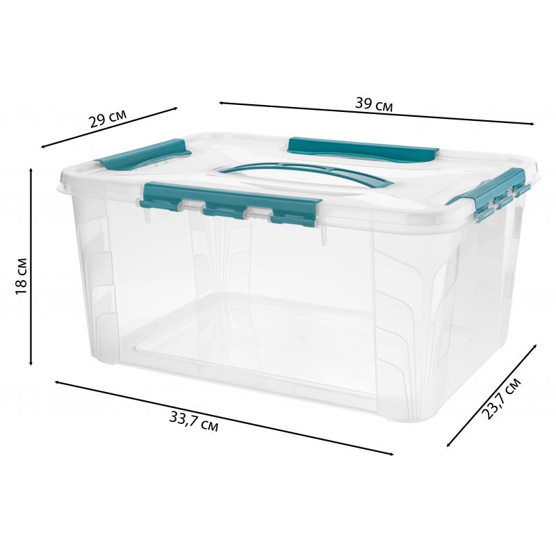Ящик для хранения Grand Box 39x29x18 см 15.3 л пластик с крышкой цвет прозрачный