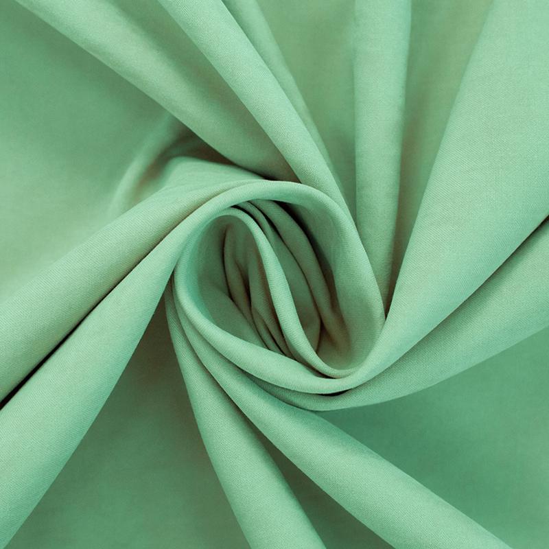 Штора Замша однотонная 160х260 цвет зеленый лента