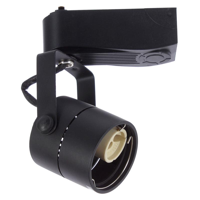 Трековый светильник со сменной лампой GU10 50 Вт 2 м² форма цилиндр цвет черный