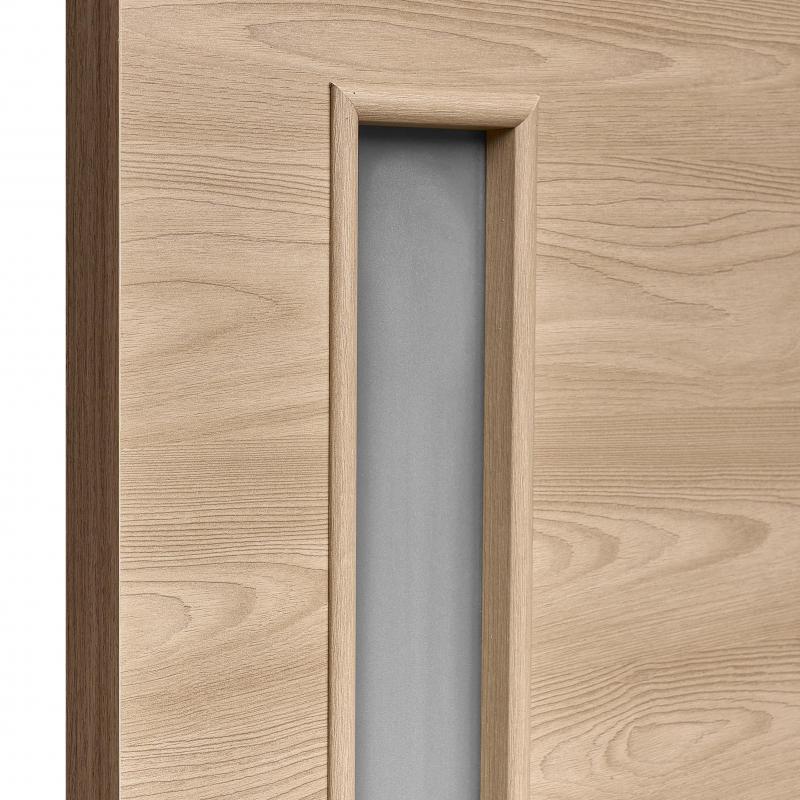 Дверь межкомнатная остекленная с замком и петлями в комплекте 60x200 см Hardflex цвет коричневый