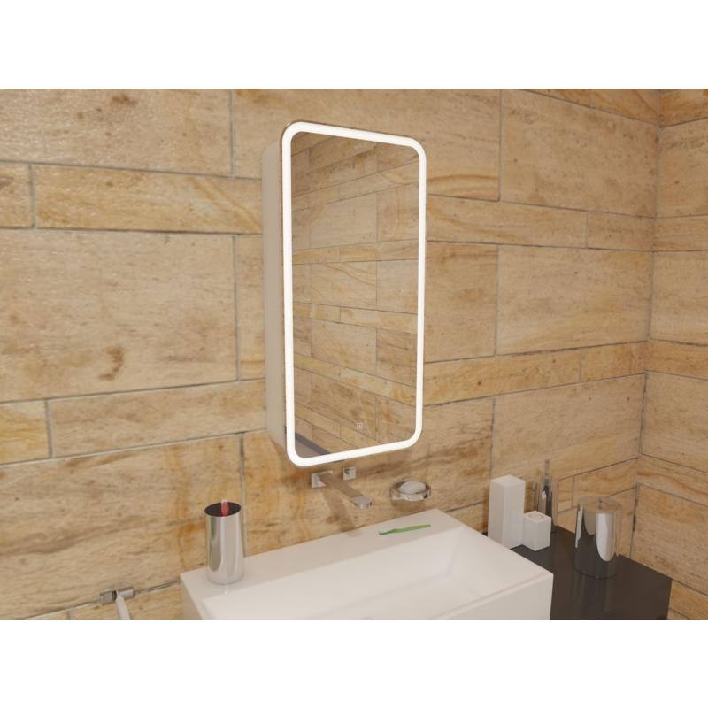 Шкаф зеркальный подвесной Elmer LED с подсветкой 40x80 см цвет белый