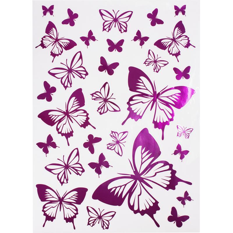 Наклейка «Розовые бабочки» Декоретто L, 5 шт.
