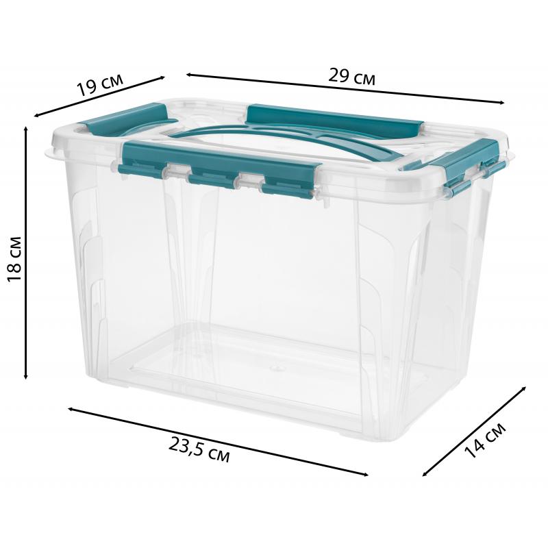 Ящик для хранения Grand Box 29x19x18 см 6.65 л пластик с крышкой цвет прозрачный