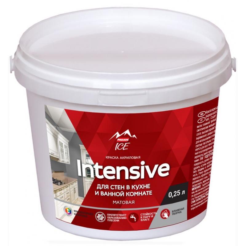 Краска для стен в кухне и ванной Parade Intensive база А 0.25л