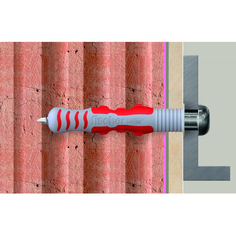 Дюбель-шуруп для всех типов стен Fischer DuoSeal 8x48 мм нейлон/сталь цвет серый/красный 2 шт.