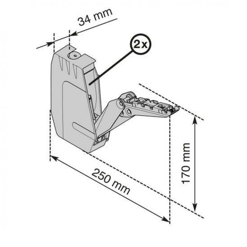 Механизм подъемный Free Flap Mini А нагрузка до 3 кг нержавеющая сталь