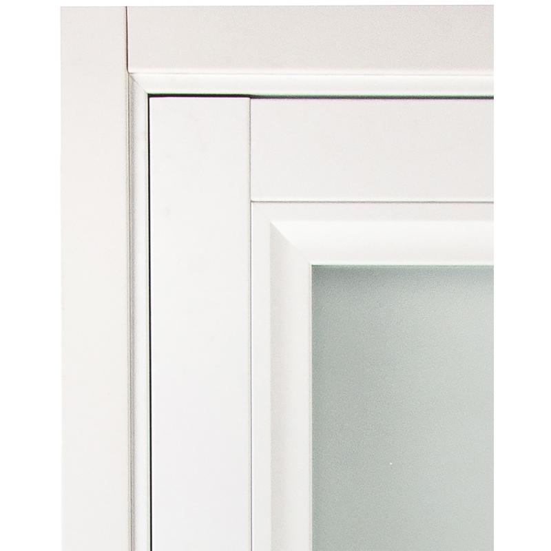 Дверь межкомнатная остекленная Нобиле полипропилен ламинация цвет белый 60x200 см (с замком)