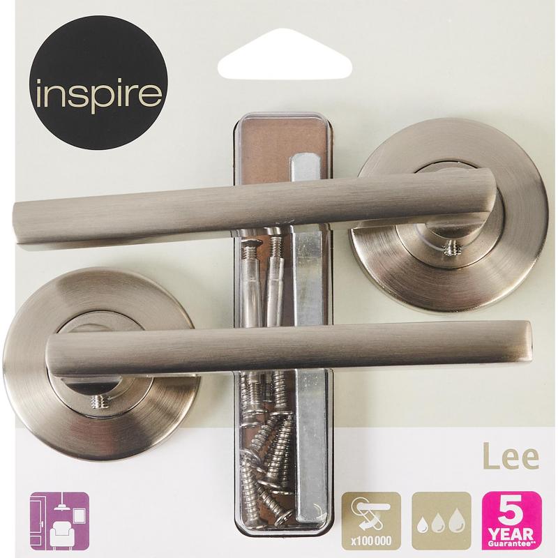 Дверные ручки Inspire Lee алюминий без запирания цвет никель