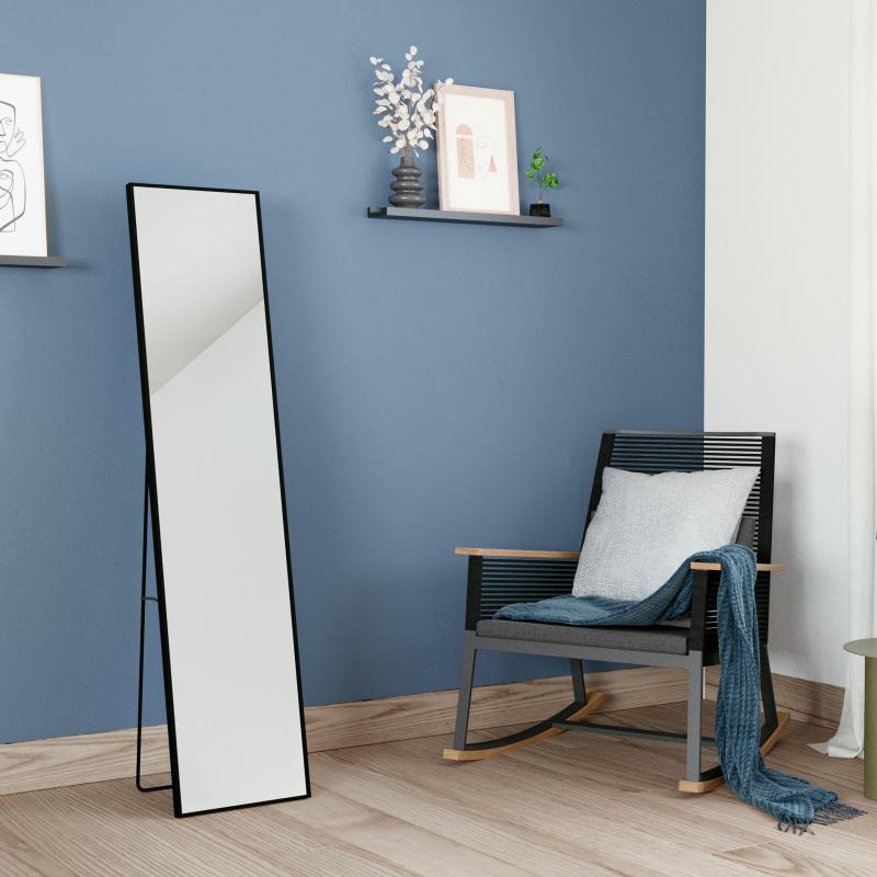 Зеркало напольное и настенное Inspire Psyche прямоугольное 35x151.5 см цвет черный