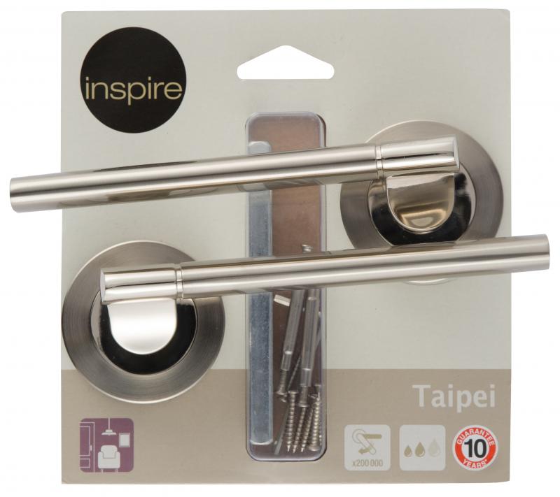 Дверные ручки Inspire Taipei без запирания алюминий 136 мм цвет никель